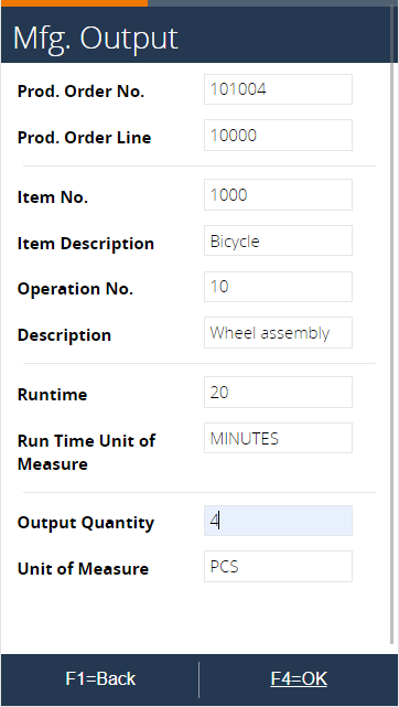 Output quantity