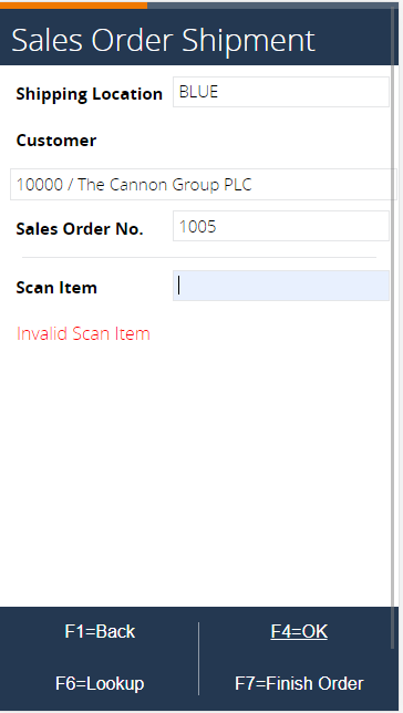 Scan Item Error