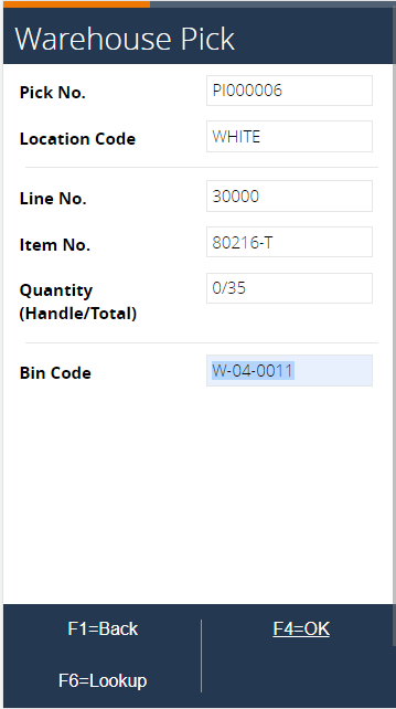 Accept bin code