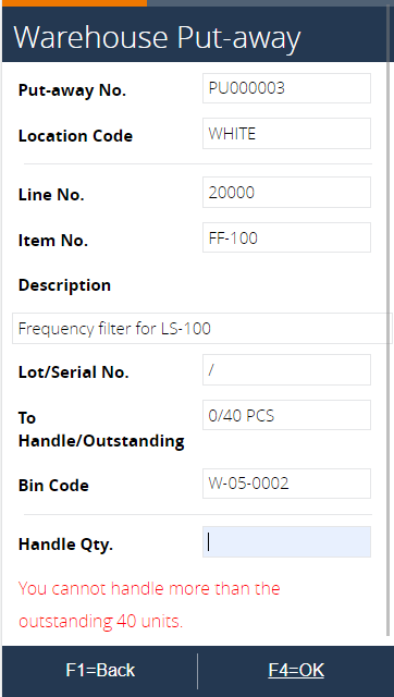 Invalid quantity