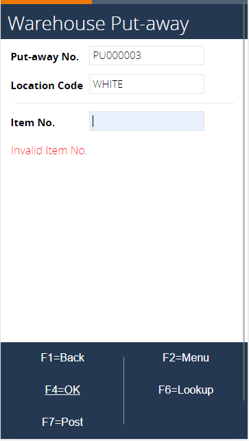 Invalid item code