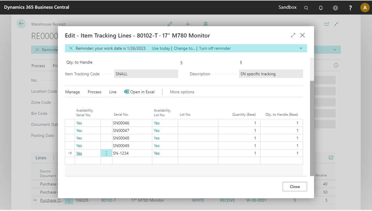 Tracking lines added