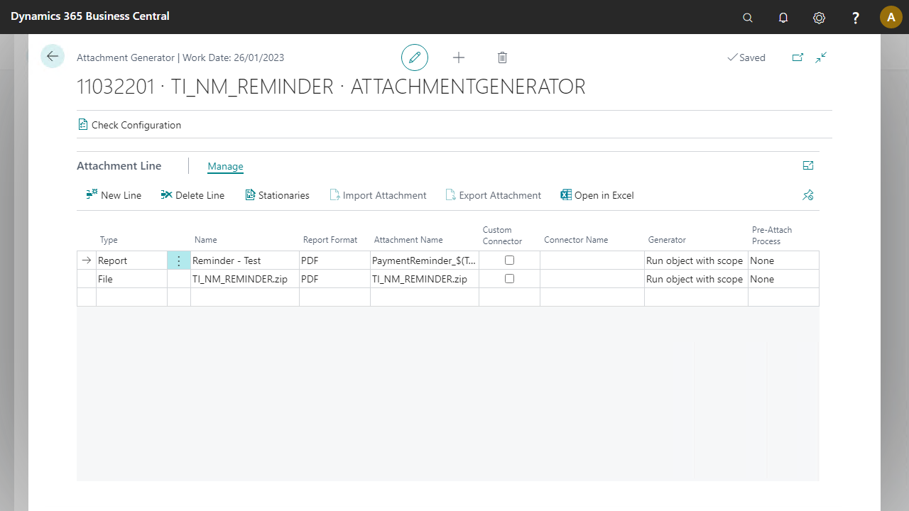 Attachment Generator Setup