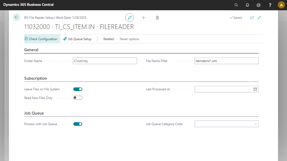 Filereader Setup