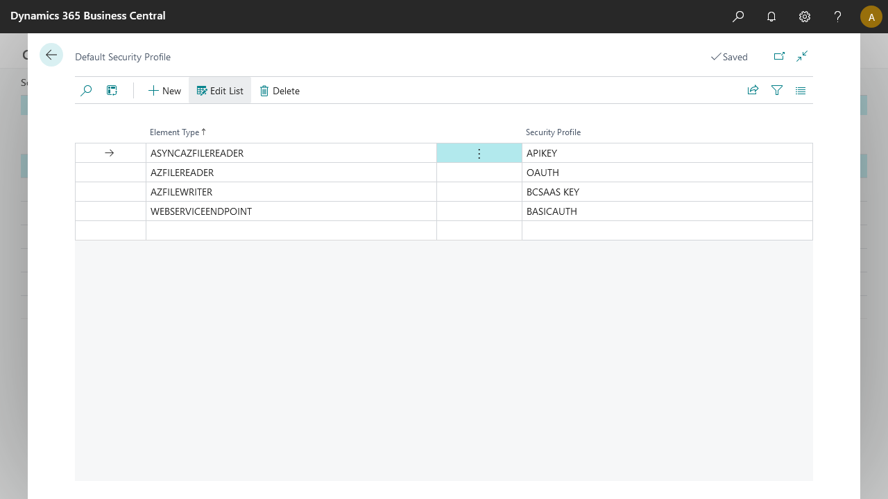 Default Security Profiles