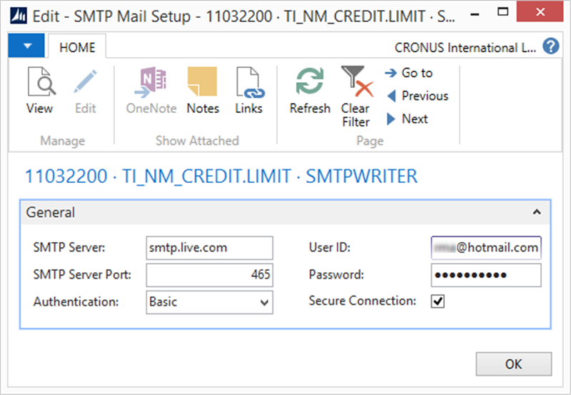 Credit limit SMTP Settings2