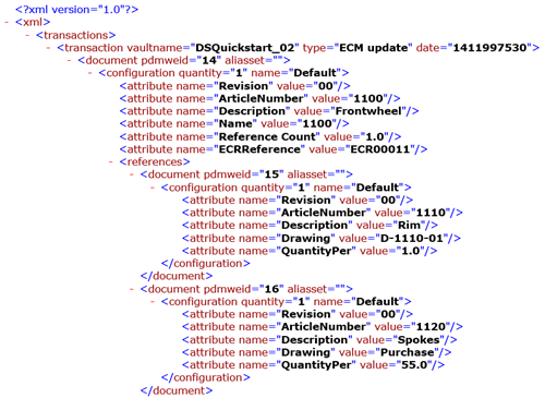 Example ECO xml