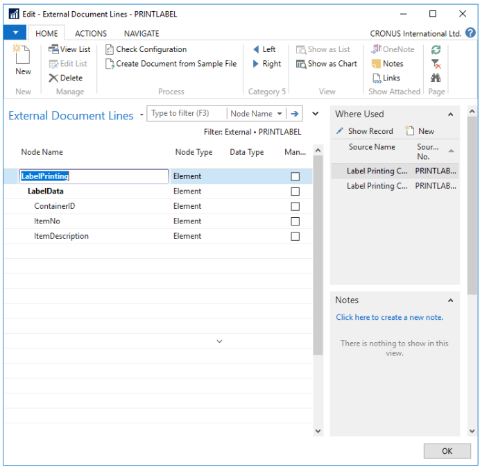 Label Example External Document Fields