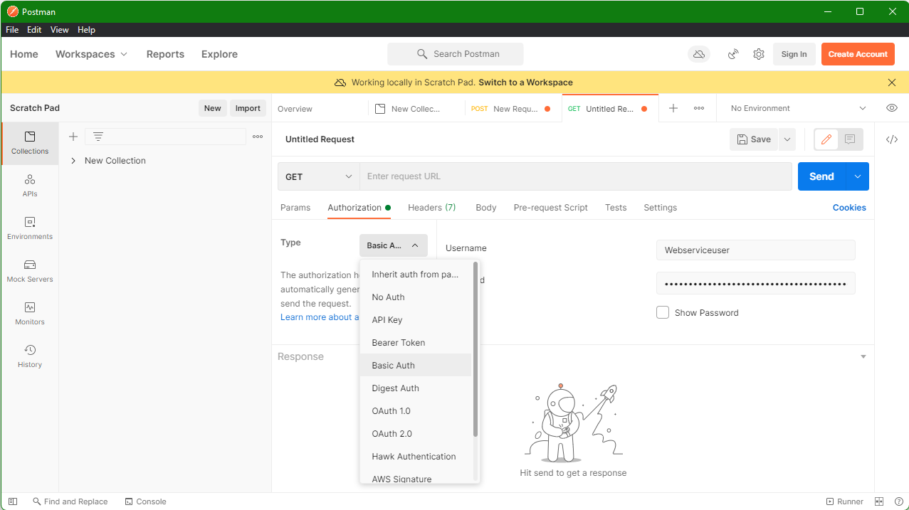 Postman Authorization Tab