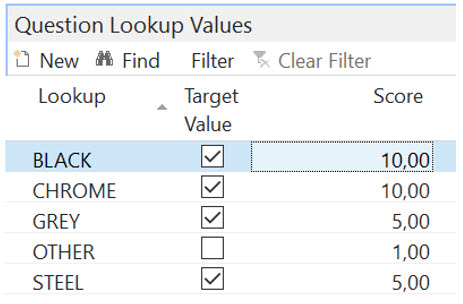 Question Lookup Values