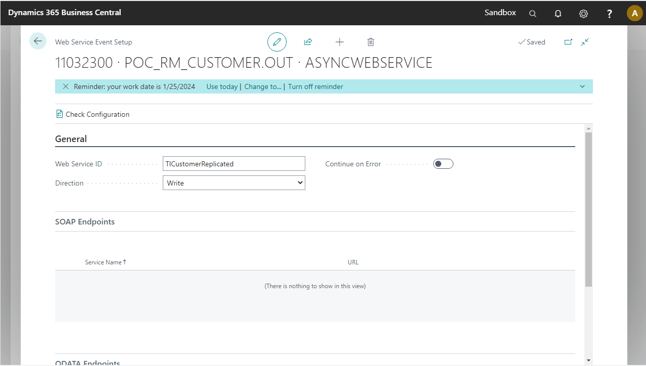 Async Web Service Setup